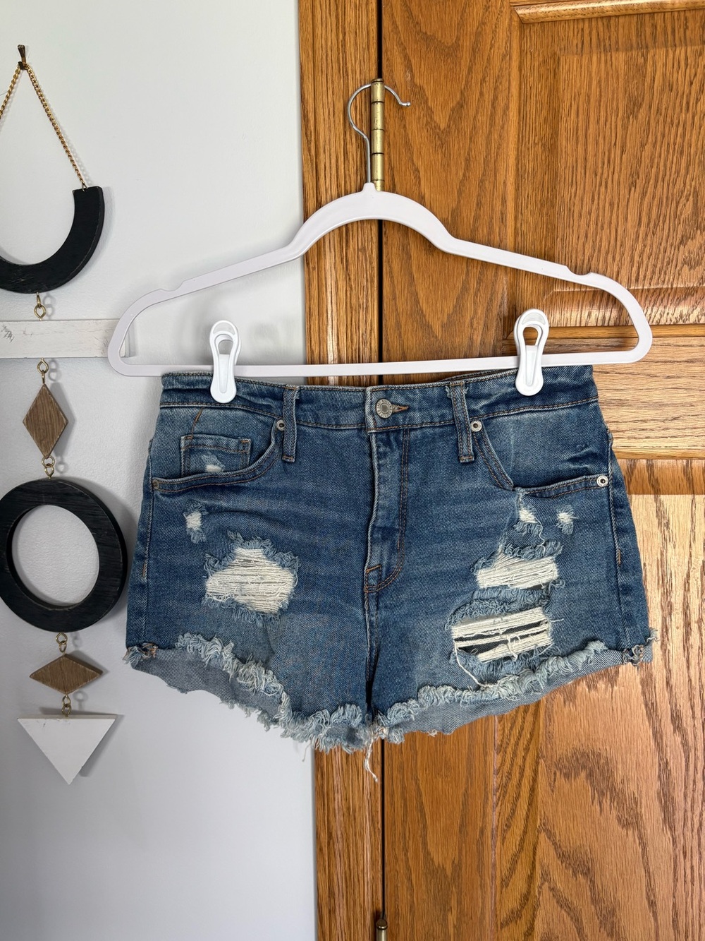 Mossimo Supply Co. Distressed Denim Jean Shorts - Blue
